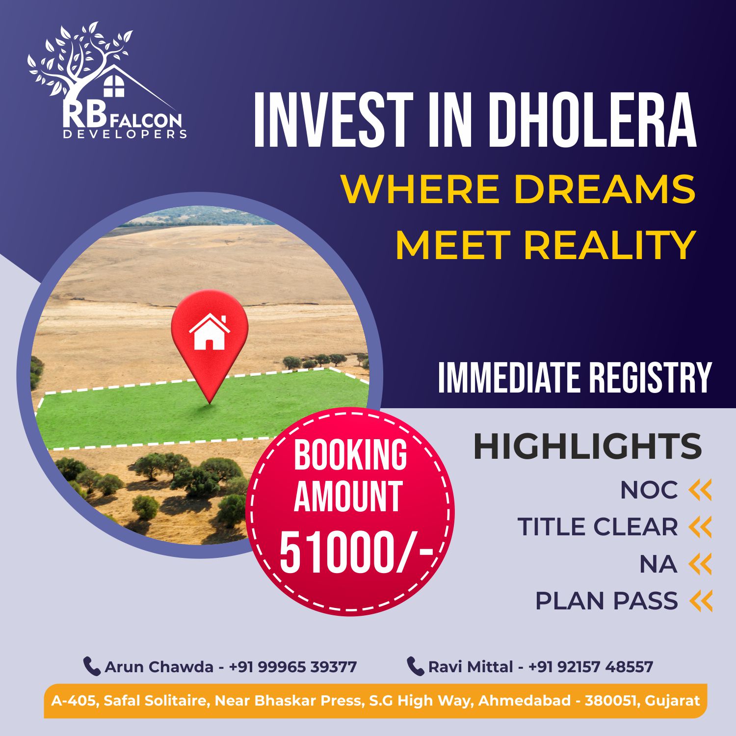 152.0 sq yd plot for sale in dholera city