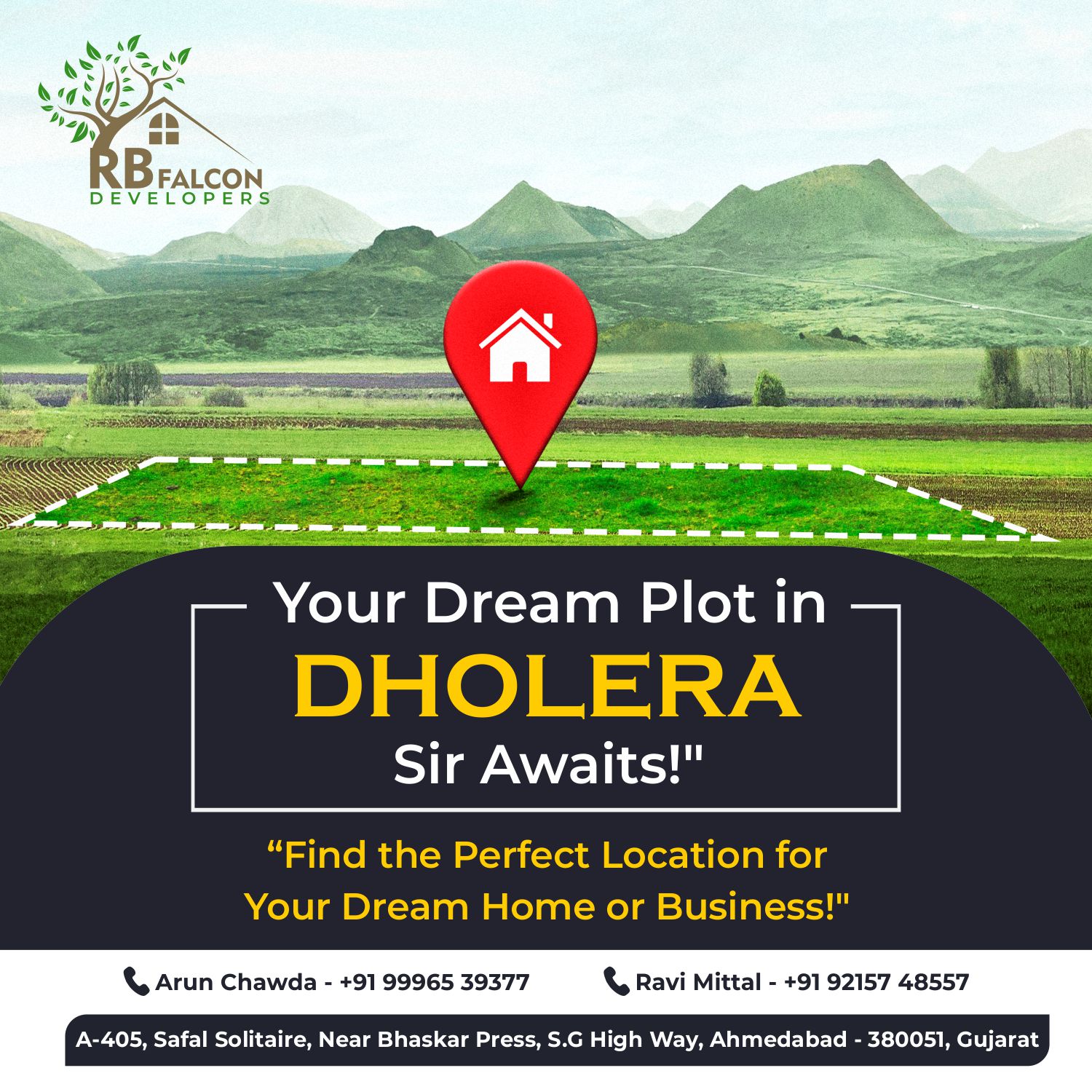 109 sq yd plot for sale on diamond chowk to dholera international airport dholera