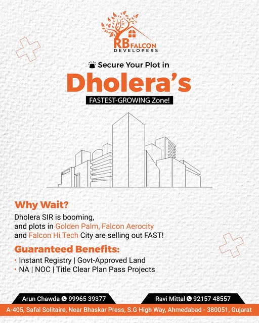 181.0 sq yd plot for sale in dholera